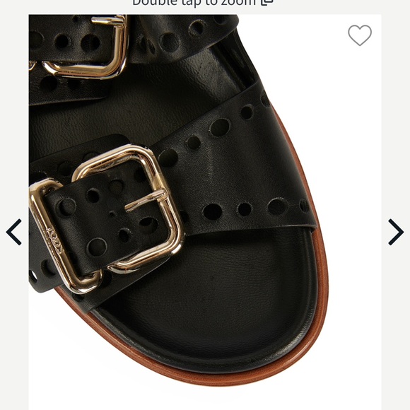 TOD’S Black Leather Sandals with Buckles - Picture 3 of 5